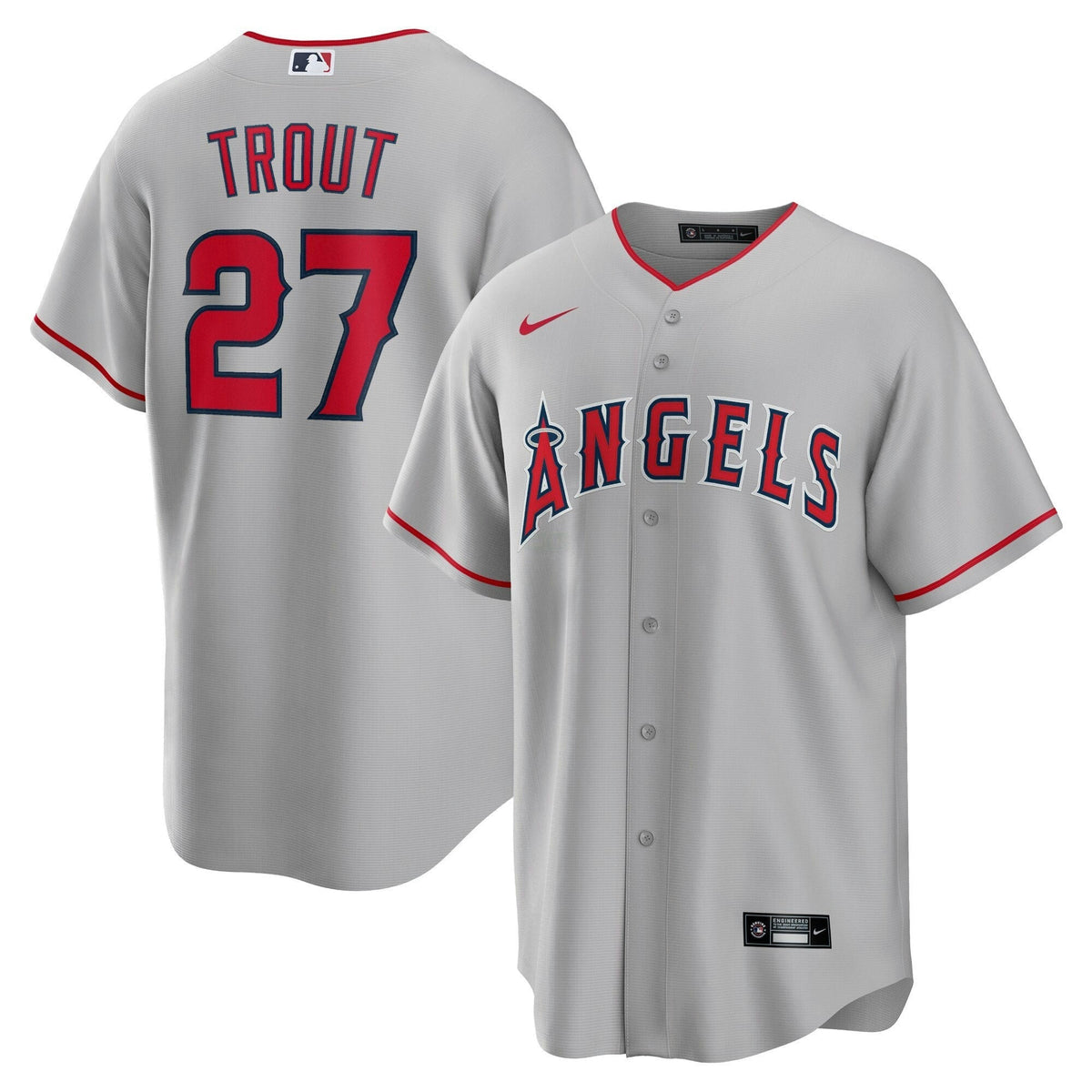 MLB Men’s Mike Trout Los Angeles Gray Jersey - Gray