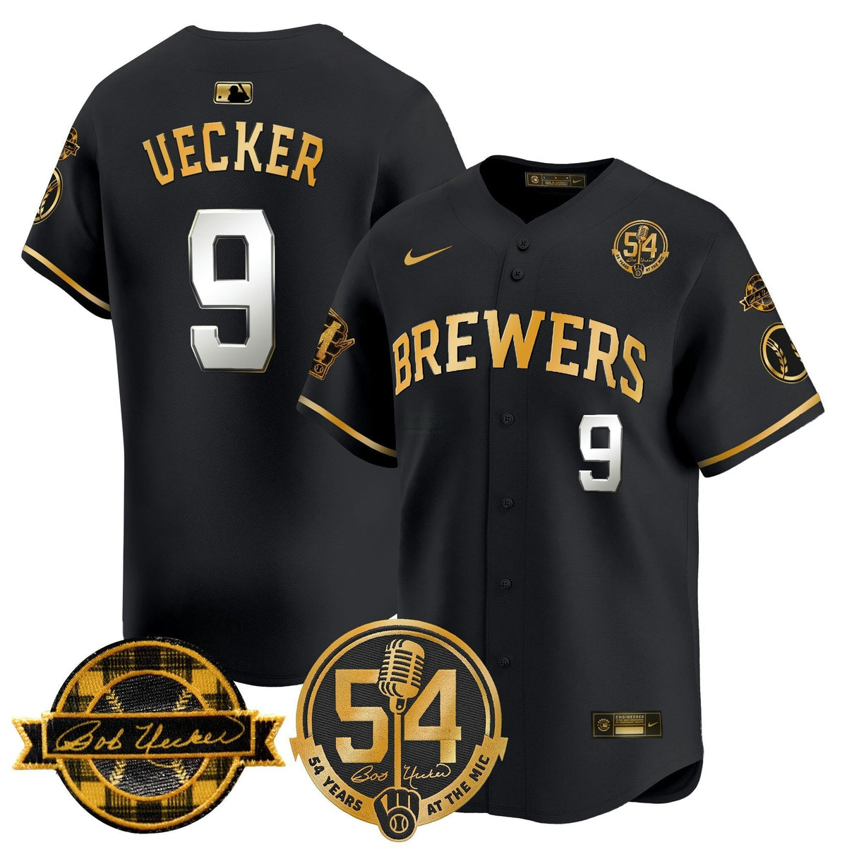 MLB Men’s Milwaukee ‘Bob Uecker – 54 Seasons for ’ Vapor Premier Limited Jersey
