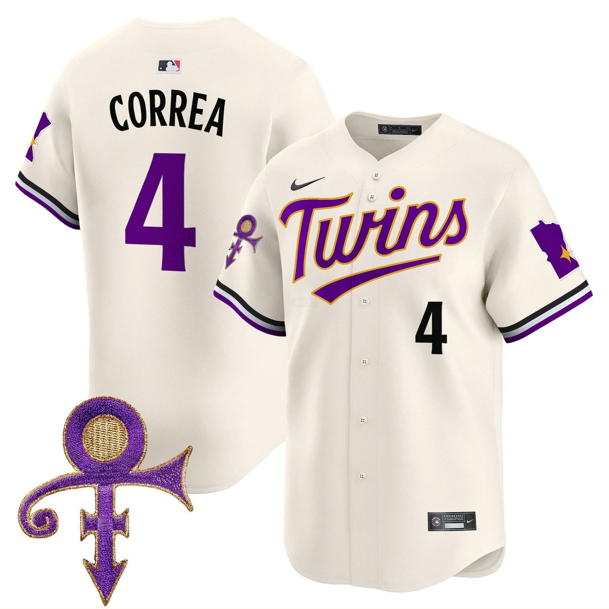 MLB Men’s Minnesota Prince Patch Vapor Premier Limited Jersey V3