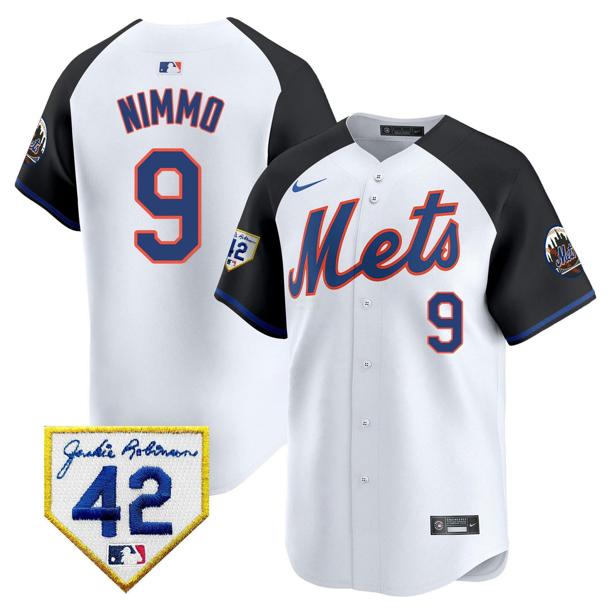 MLB New York Mets Men’s New York 2024 Jackie Robinson Patch Vapor Premier Limited Jersey