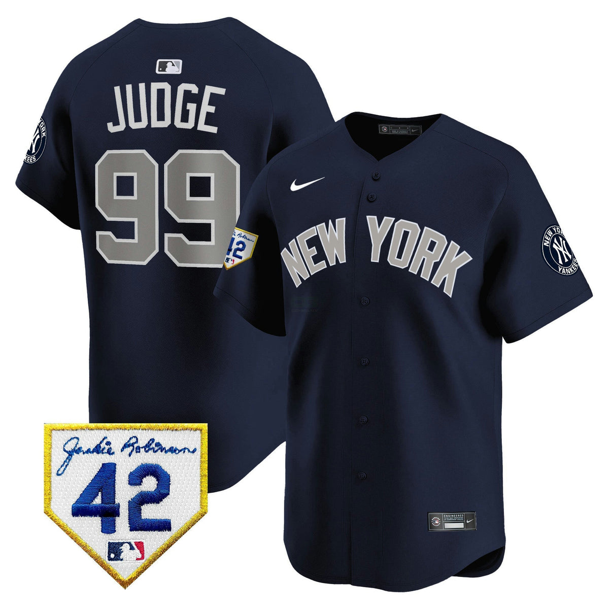MLB New York Yankees Men’s New York 2024 Jackie Robinson Patch Vapor Premier Limited Jersey