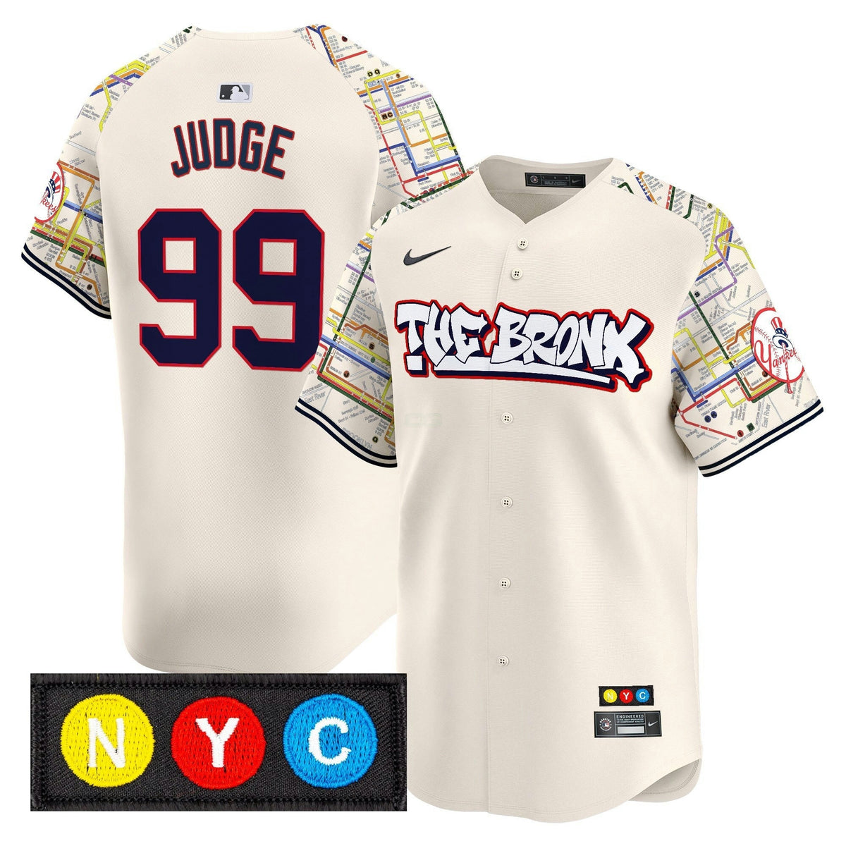 MLB Men’s New York The Bronx Subway Style Vapor Premier Limited Jersey – Stitched