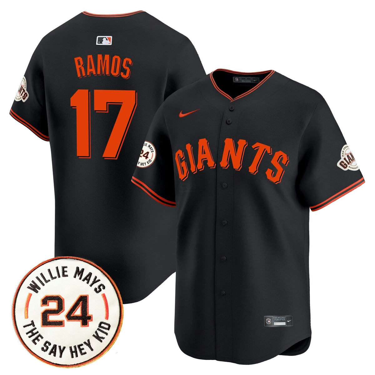 MLB Men’s San Francisco 2025 Willie Mays Patch Vapor Premier Limited Jersey