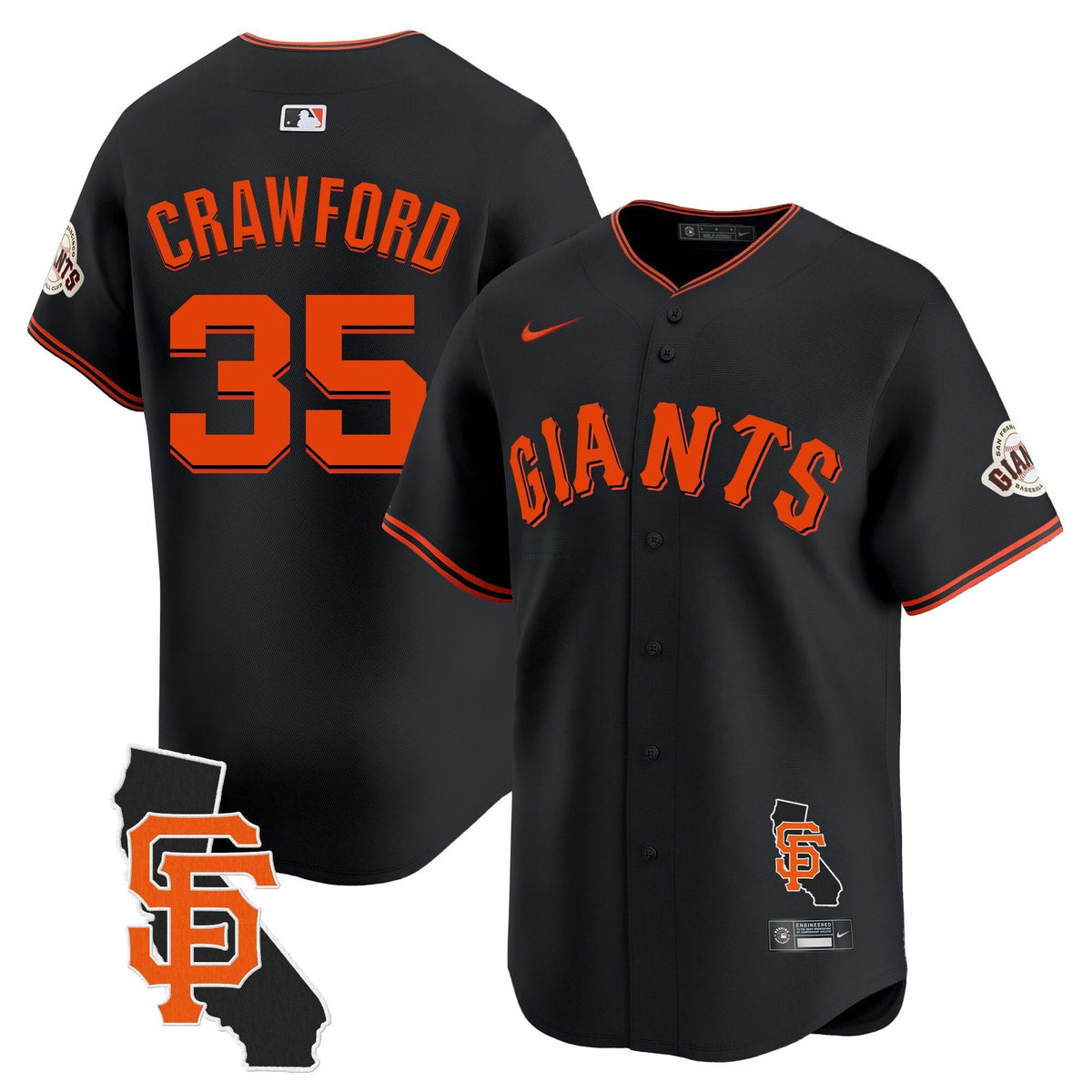 MLB Men’s San Francisco California Patch Vapor Premier Limited Jersey