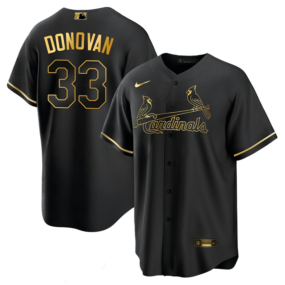 MLB Men’s St. Louis Black Limited & Gold Jersey