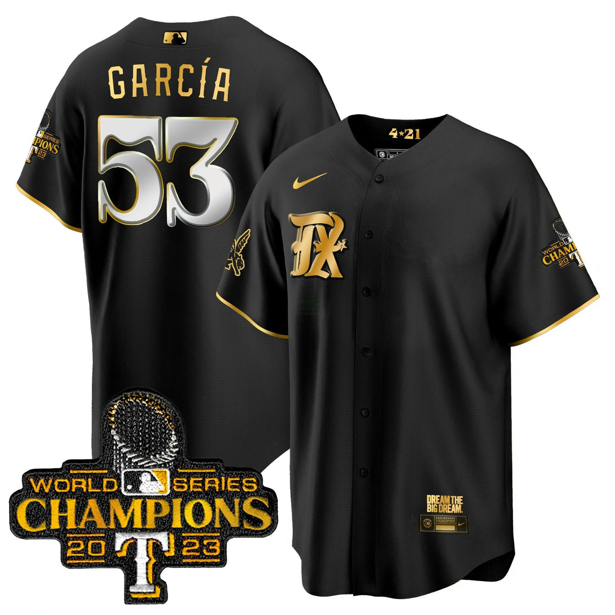 MLB Men’s Texas 2023 World Series Champions City Connect Cool Gold Jersey