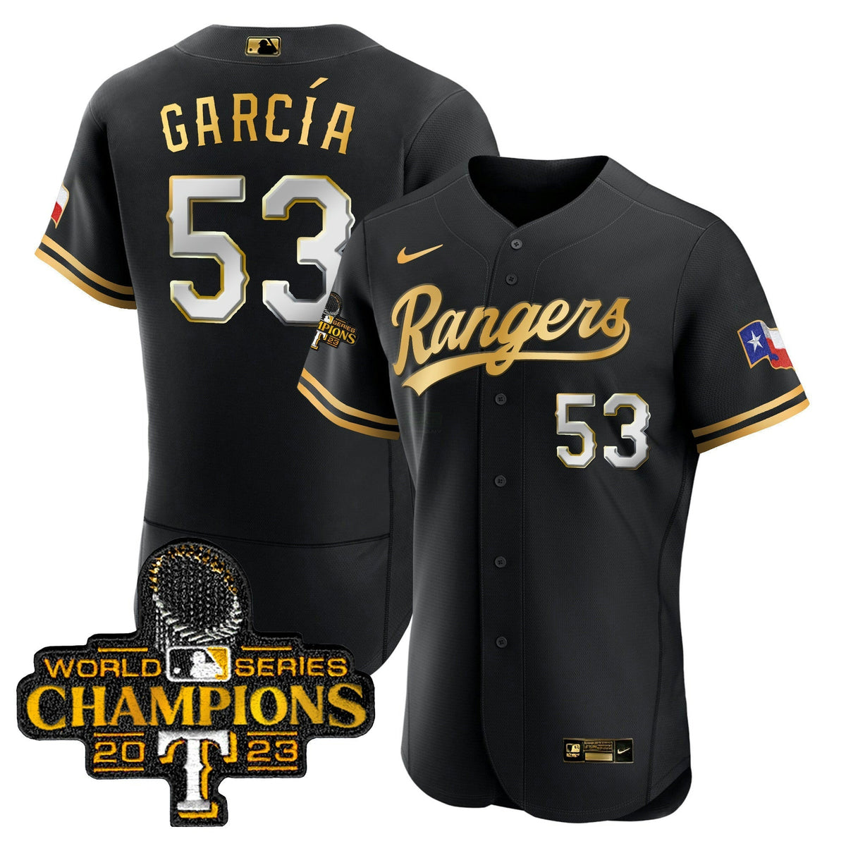 MLB Men’s Texas 2023 World Series Champions Flex Base Jersey V3