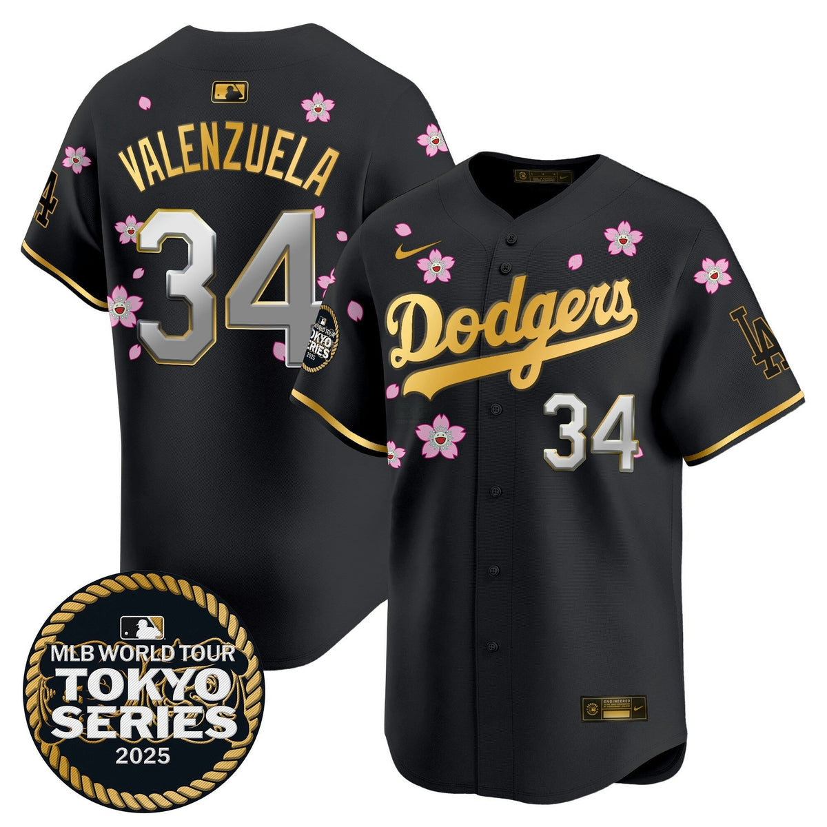 MLB Men’s Tokyo Series 2025 Gold Trim Vapor Premier Limited Jersey V2 – Stitched - Black Gold