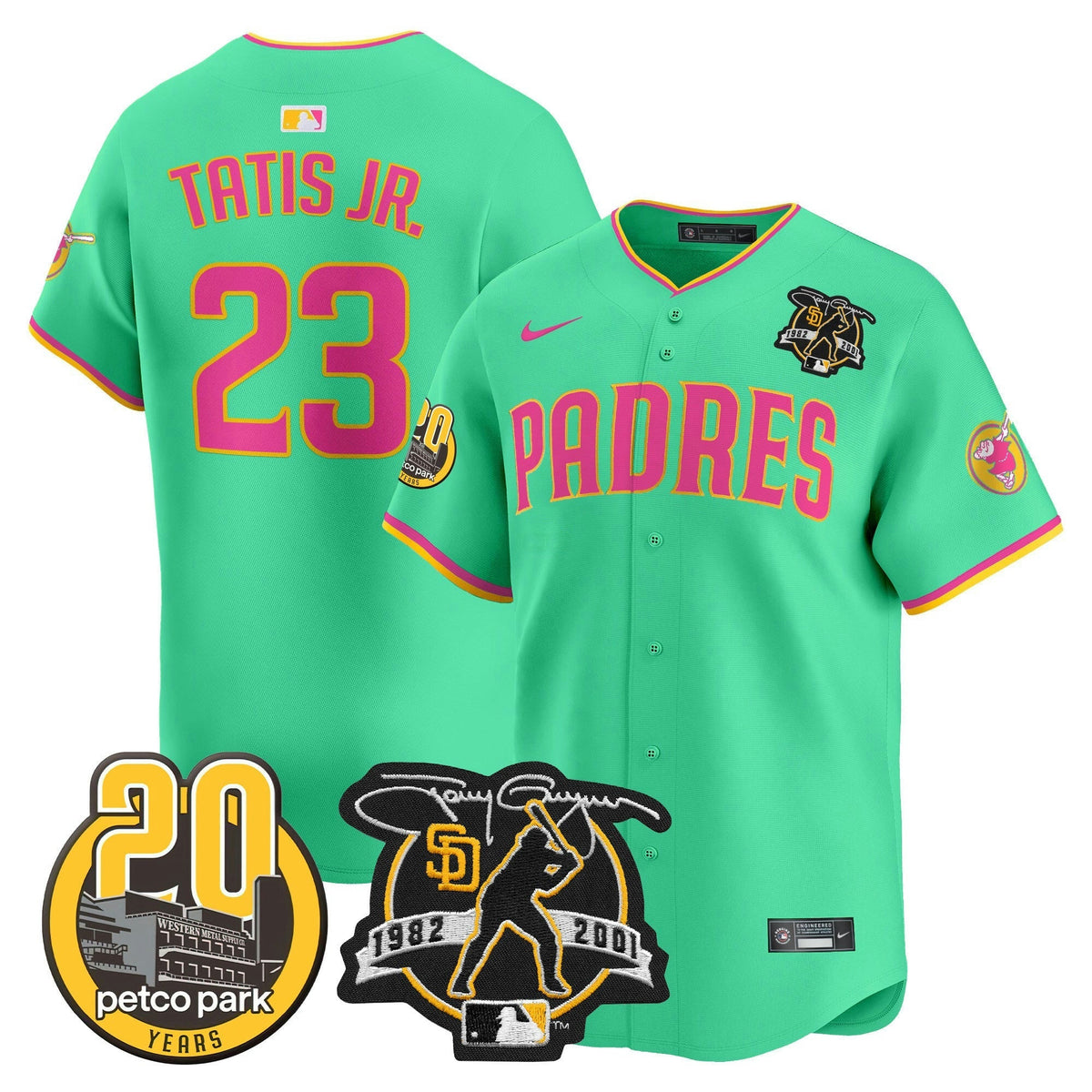 MLB Men’s Tony Gwynn & Petco Park 20th Patch Vapor Premier Limited Jersey V2