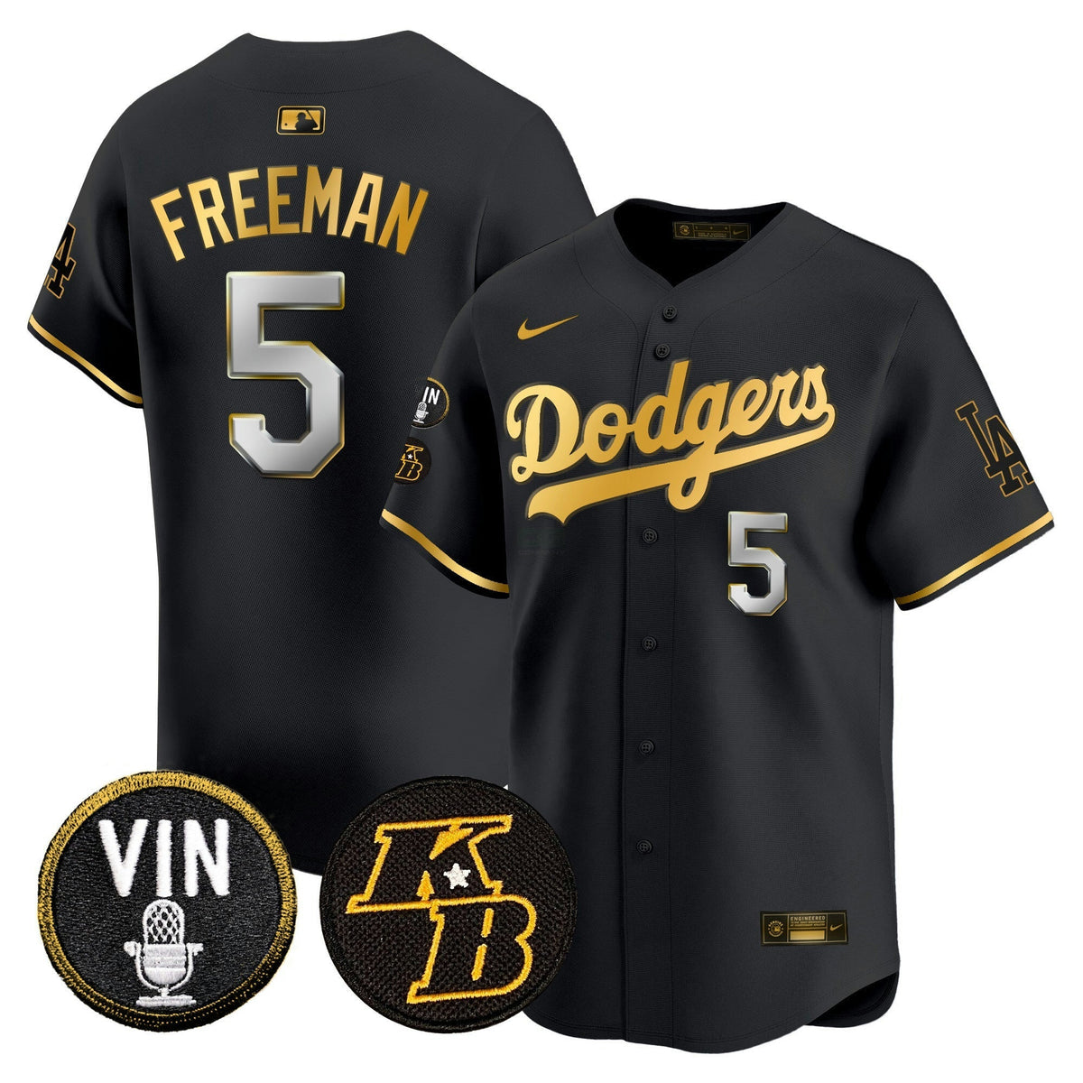 MLB Men’s Vin & Kobe Patch Gold Trim Vapor Premier Limited Jersey