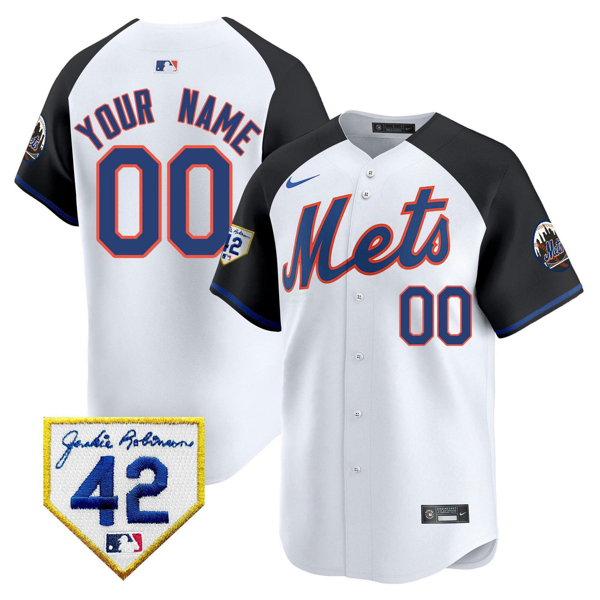 MLB New York Mets New York 2024 Jackie Robinson Patch Vapor Premier Limited Jersey