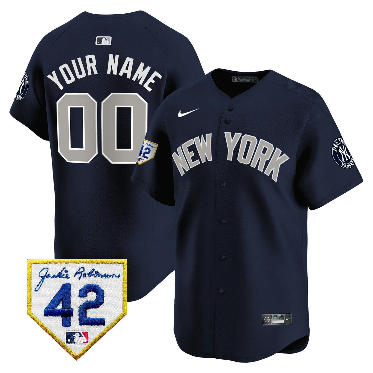 MLB New York Yankees New York 2024 Jackie Robinson Patch Vapor Premier Limited Jersey
