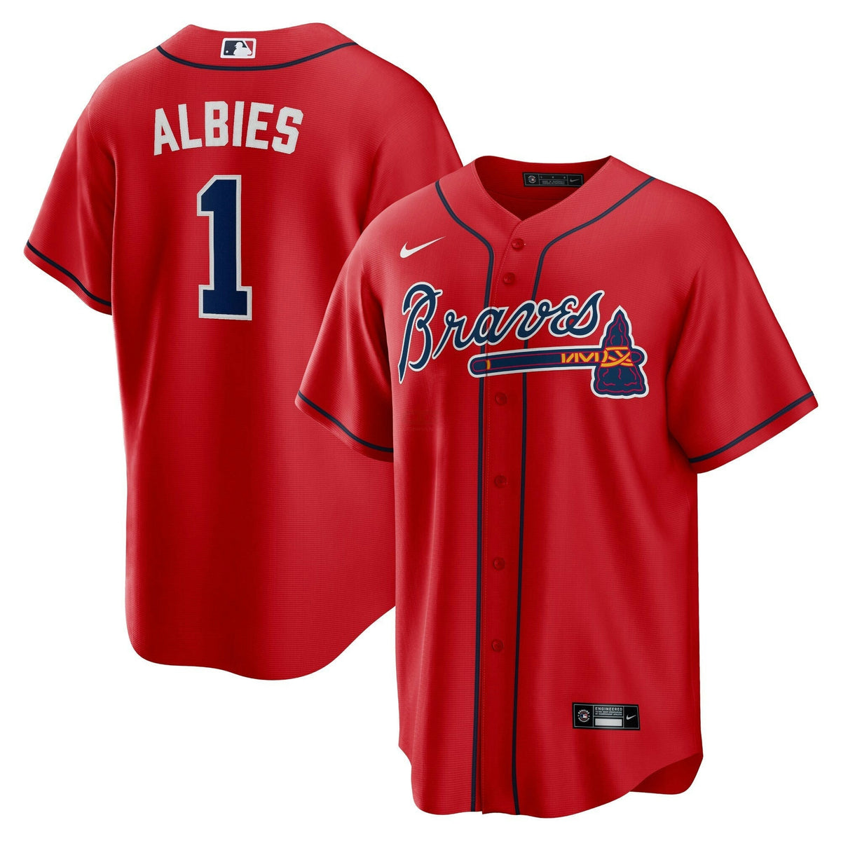 MLB Ozzie Albies Atlanta Red Jersey - Cool Base