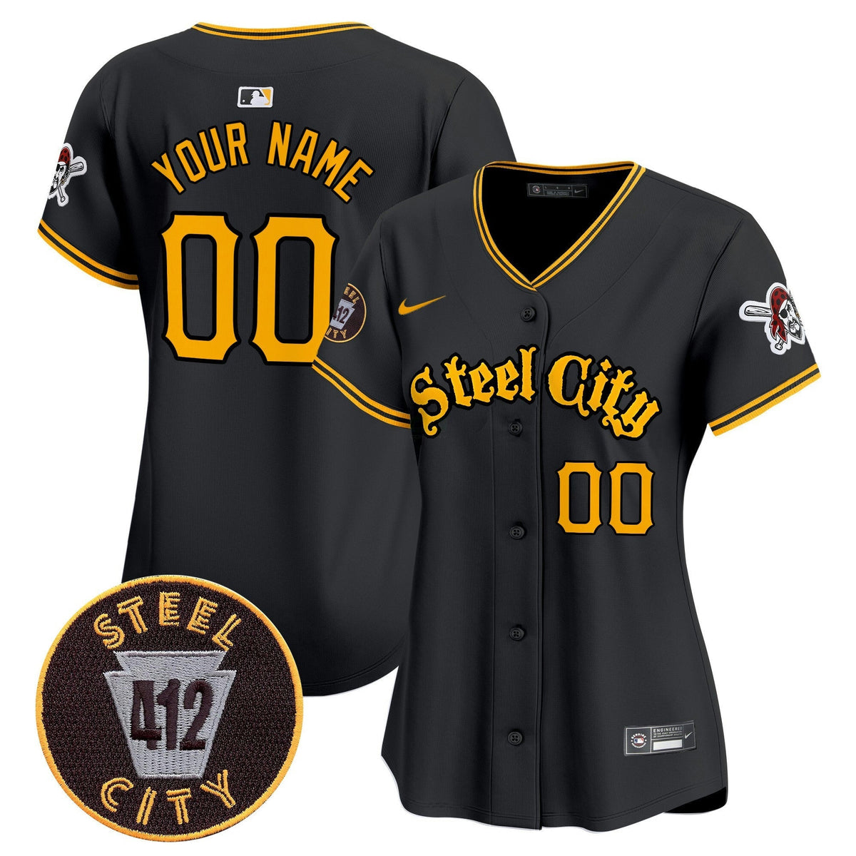 MLB Pittsburgh 412 Patch Vapor Premier Limited Jersey V5