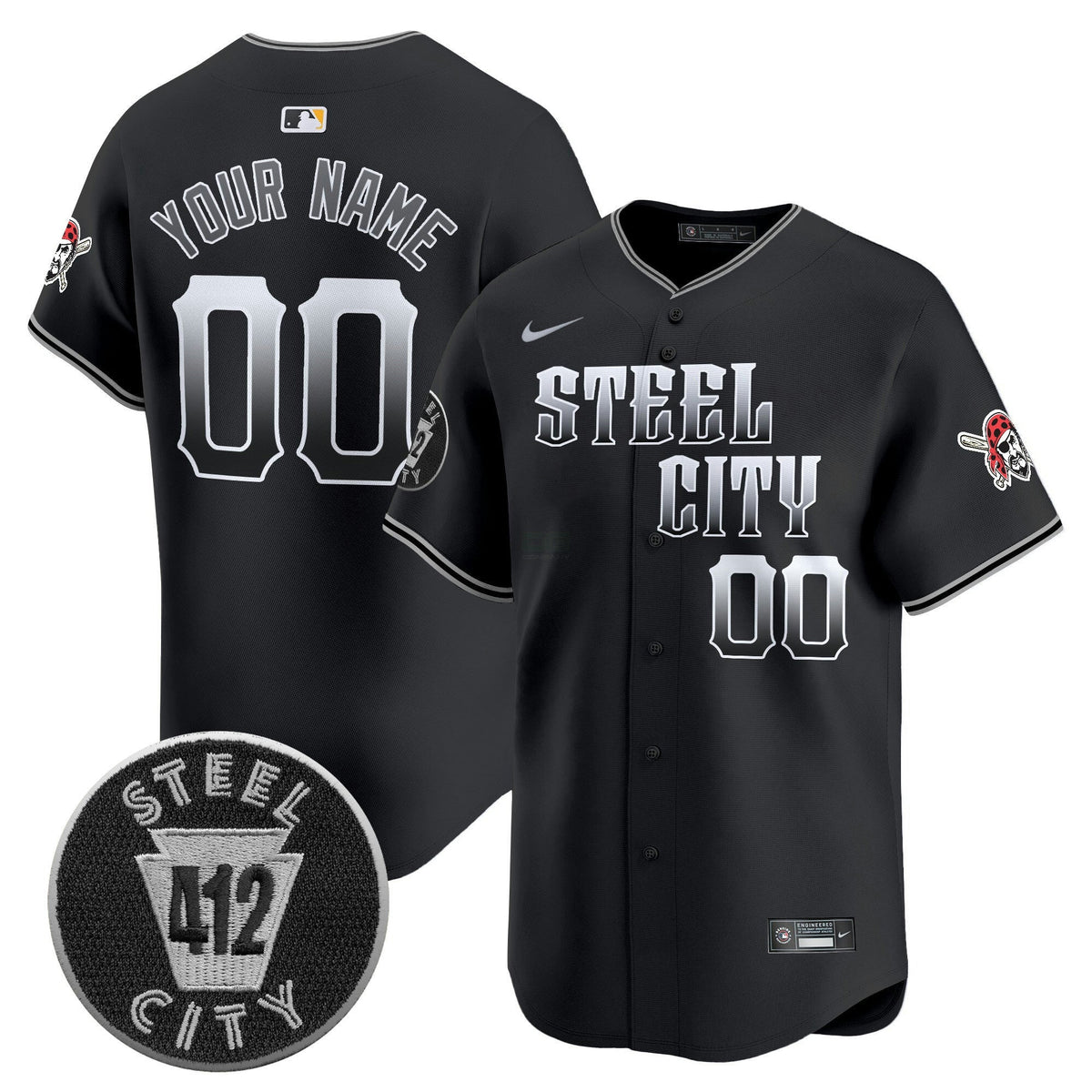 MLB Pittsburgh 412 Patch Vapor Premier Limited Jersey V8
