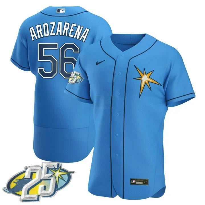 MLB Randy Arozarena Tampa Bay 25th Anniversary Light Blue Jersey - Flex Base