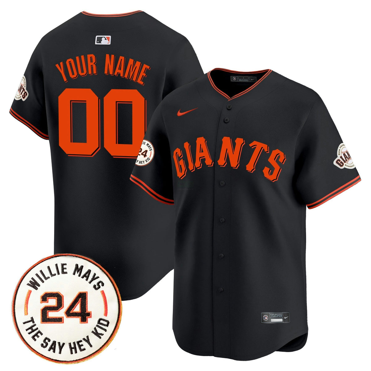 MLB San Francisco 2025 Willie Mays Patch Vapor Premier Limited Jersey