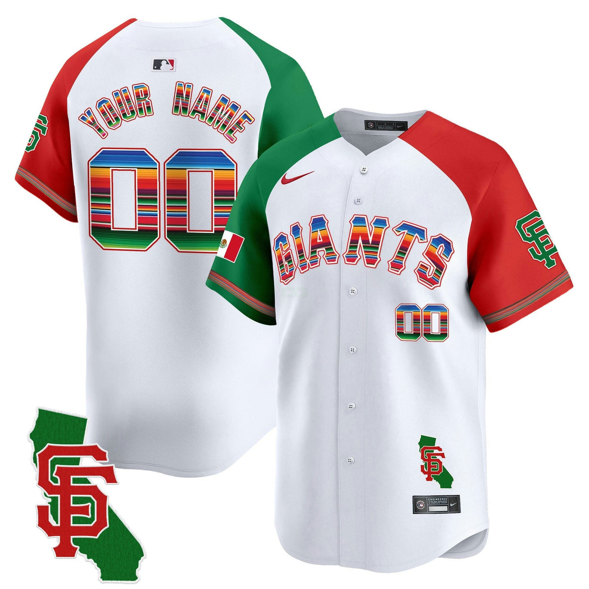 MLB San Francisco Mexico California Patch Vapor Premier Limited Jersey