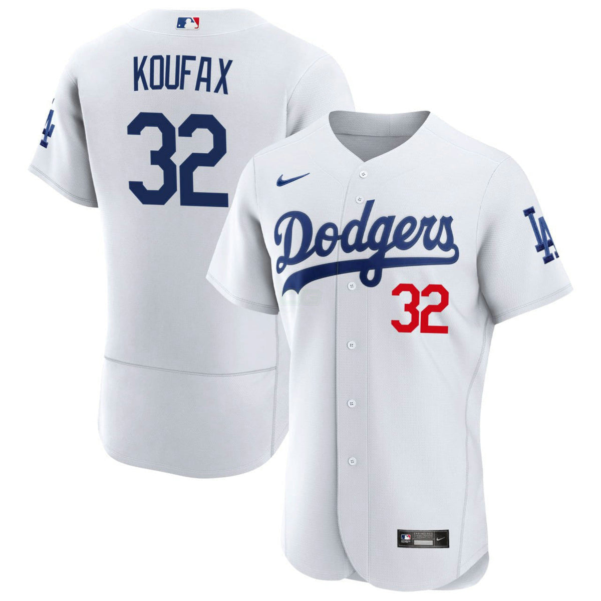 MLB Sandy Koufax Los Angeles White Jersey - White