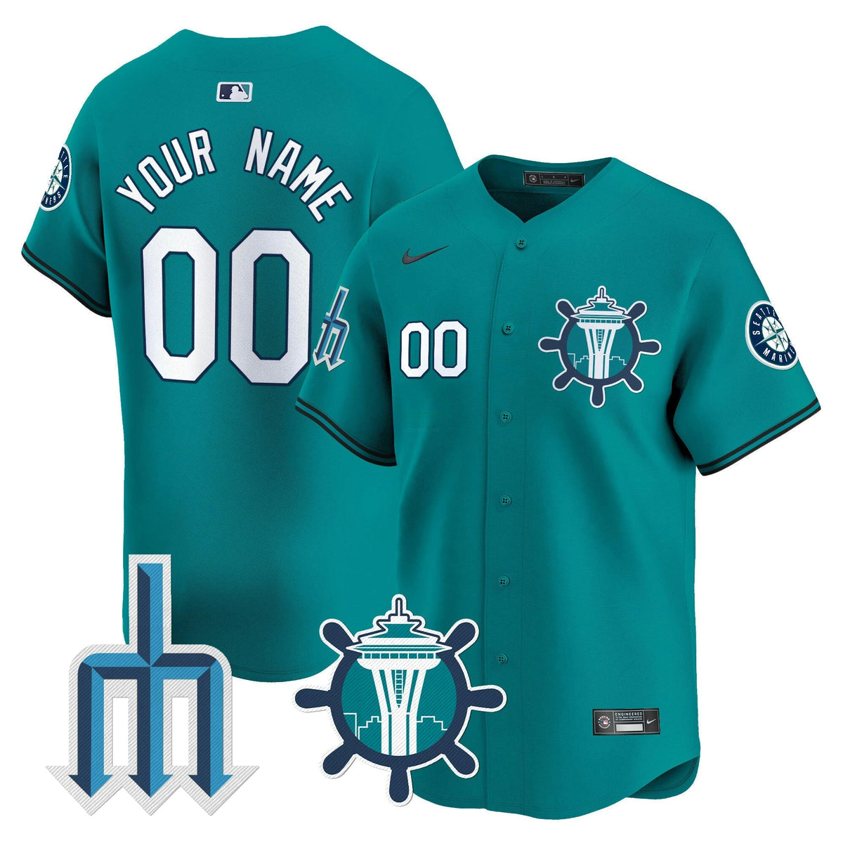 MLB Seattle Trident Patch Vapor Premier Limited Jersey
