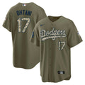 MLB Shohei Ohtani Los Angeles Salute To Service Olive Jersey - Olive
