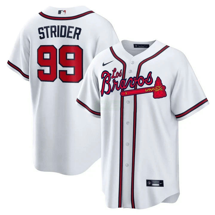 MLB Spencer Strider Atlanta Los Bravos White Jersey