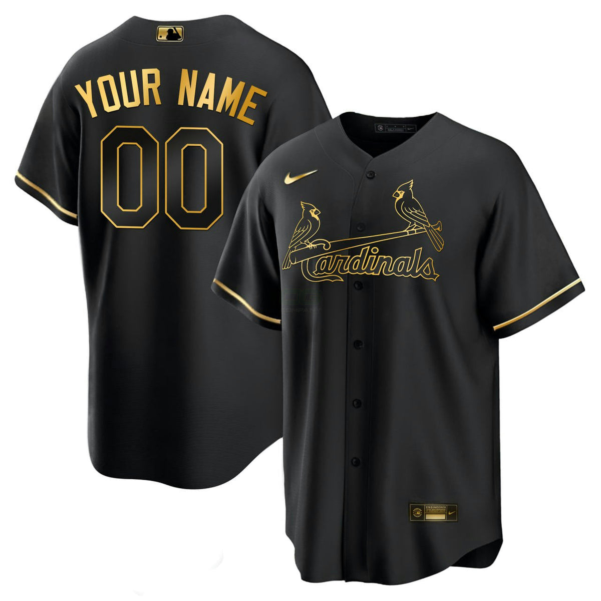 MLB St. Louis Black Gold Jersey - Black
