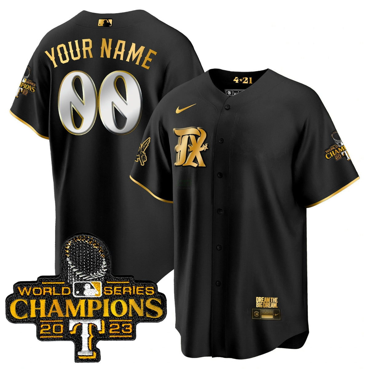 MLB Texas 2023 World Series Champions City Connect Cool Gold Jersey