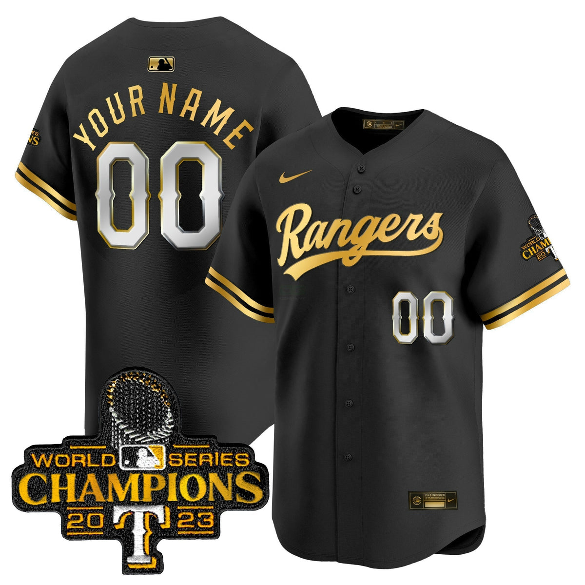 MLB Texas 2023 World Series Champions Gold Trim Vapor Premier Limited Jersey