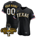 MLB Texas 2023 World Series Champions Flex Base Gold Trim Jersey - Black