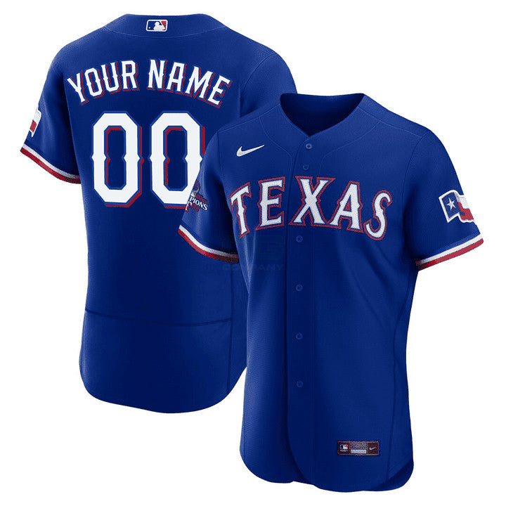 MLB Texas 2023 World Series Champions Patch Royal Blue Blue Jersey - Royal Blue Blue