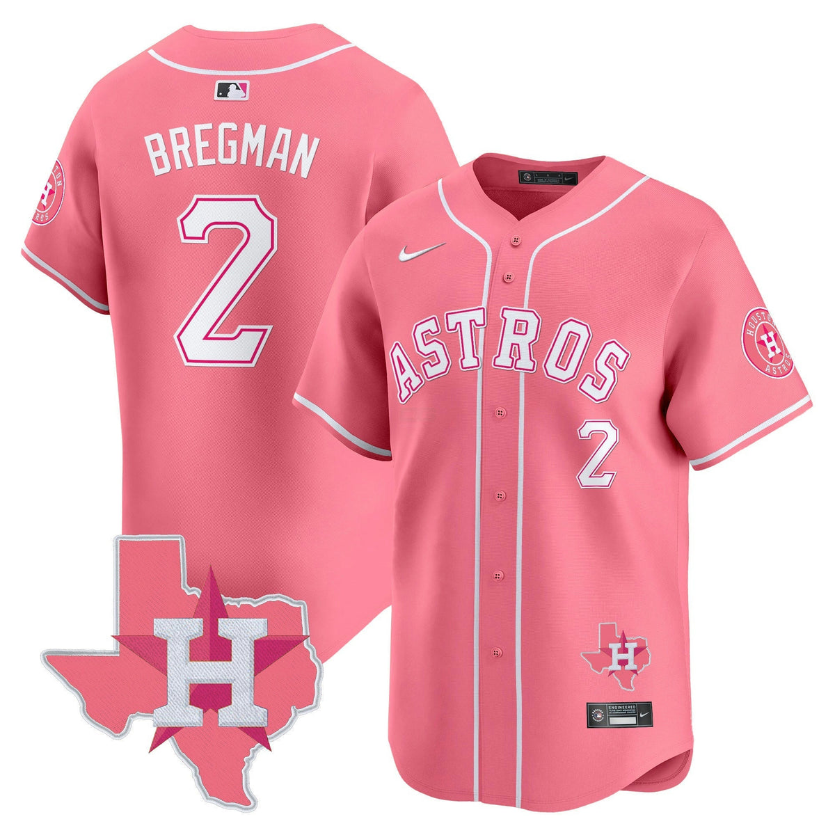 MLB Houston Astros Unisex Bubblegum Pink Vapor Premier Limited Jersey V2