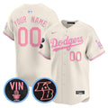 MLB Unisex Vin & Kobe Patch Bubblegum Pink Vapor Premier Limited Jersey - Custom