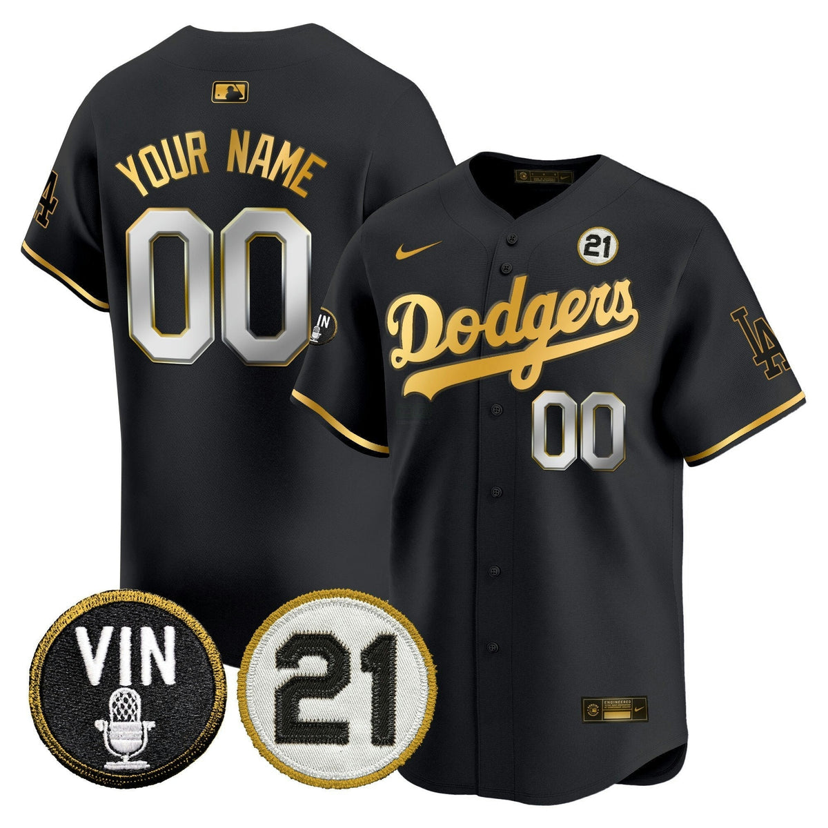 MLB Vin & Roberto Patch Gold Trim Vapor Premier Limited Jersey