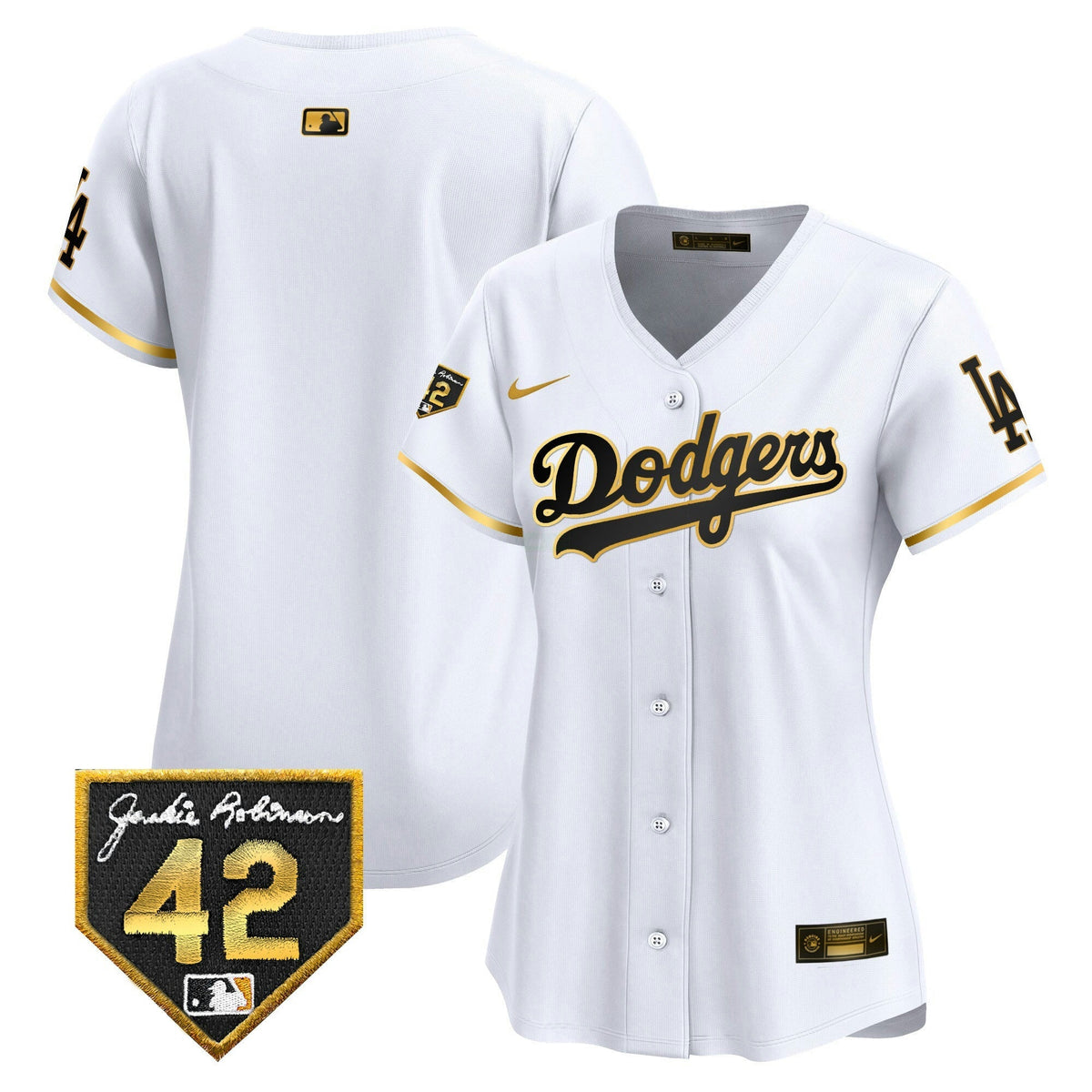 MLB Los Angeles Dodgers Women’s 2024 Jackie Robinson Patch Vapor Premier Limited Jersey