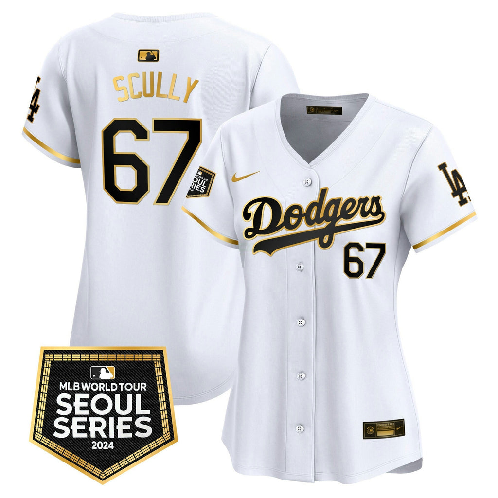 MLB Los Angeles Dodgers Women’s 2024 World Tour Seoul Series Patch Vapor Premier Limited Jersey