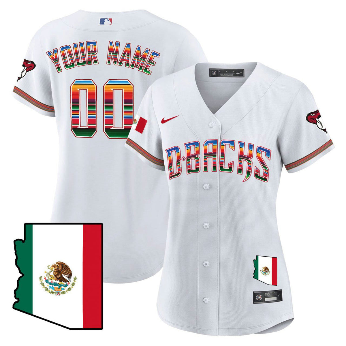 MLB Women’s Arizona Hispanic Heritage Jersey - White