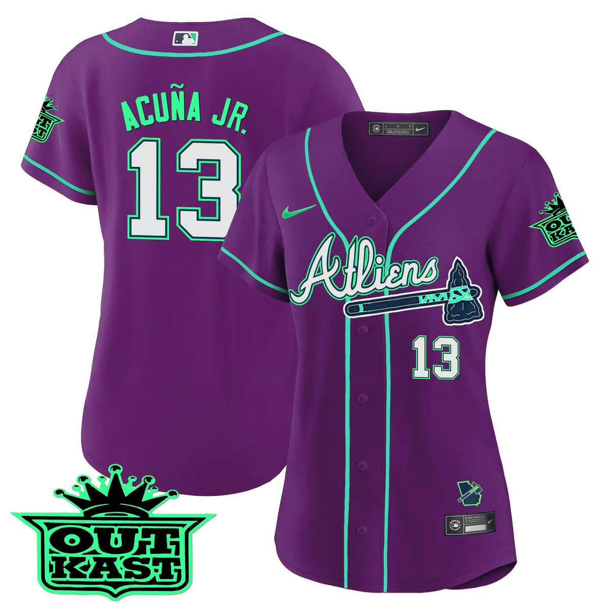 MLB Women’s Atlanta Atliens Jersey – Galaxy Version – Stitched