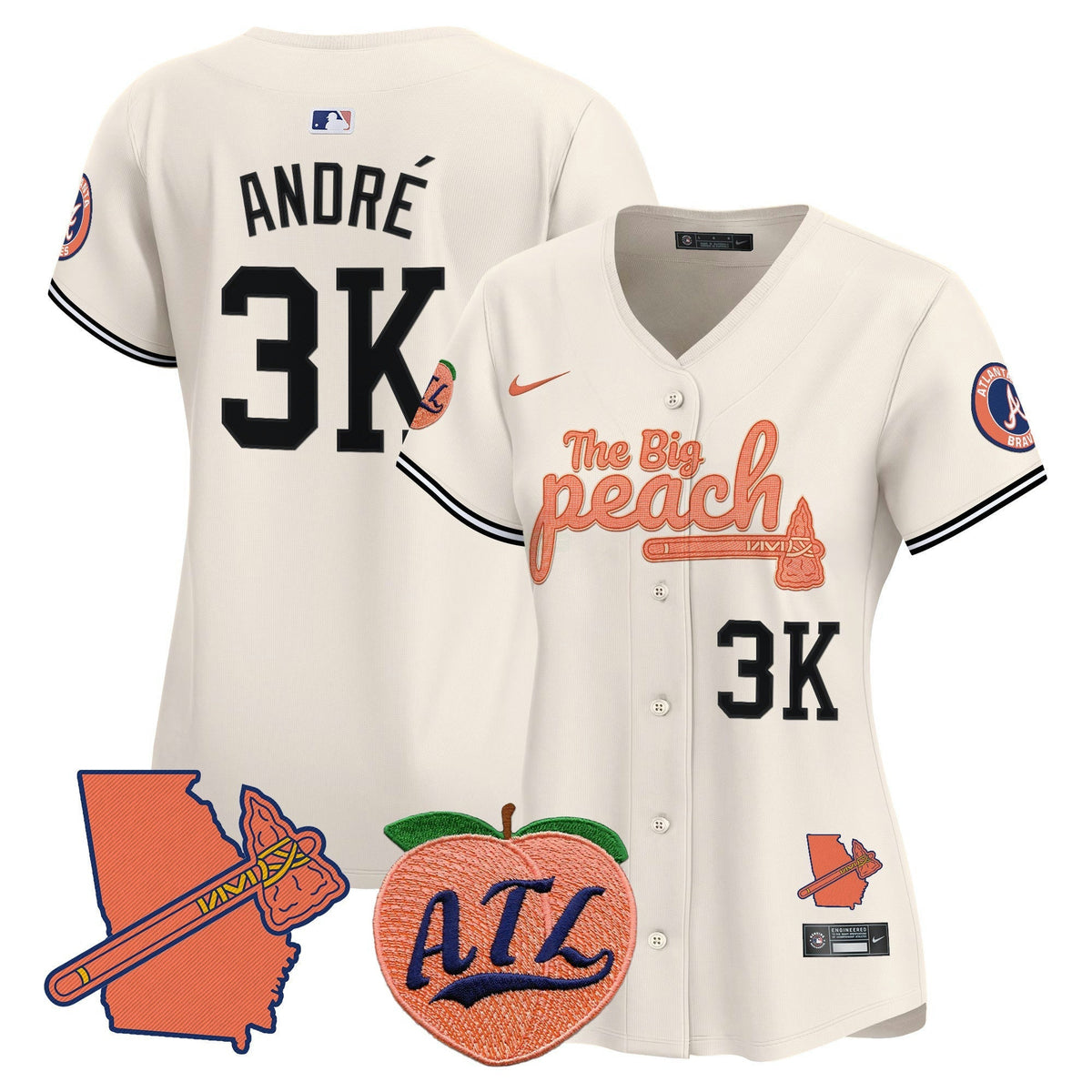 MLB Women’s Atlanta The Big Peach Vapor Premier Limited Jersey V2