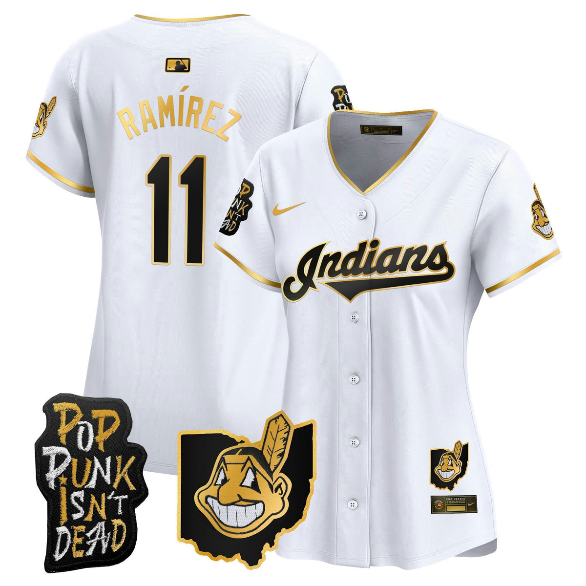 MLB Women’s Cleveland Indians MGK Patch Vapor Premier Limited Jersey