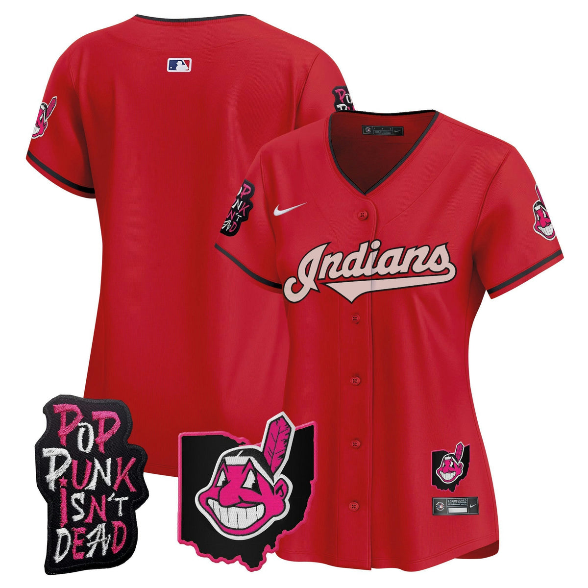 MLB Women’s Cleveland Indians MGK Patch Vapor Premier Limited Jersey