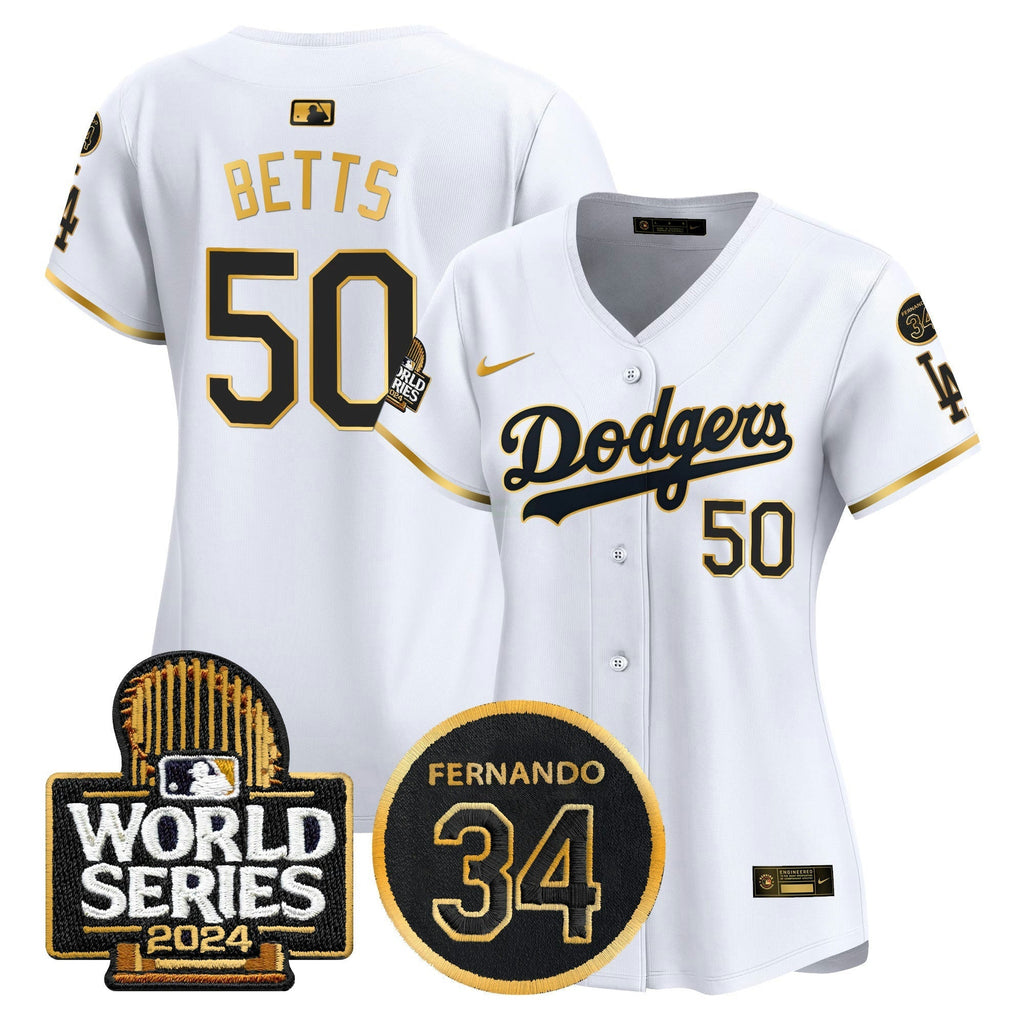 MLB Women’s Fernando Memorial & 2024 World Series Patch Vapor Premier Limited Jersey