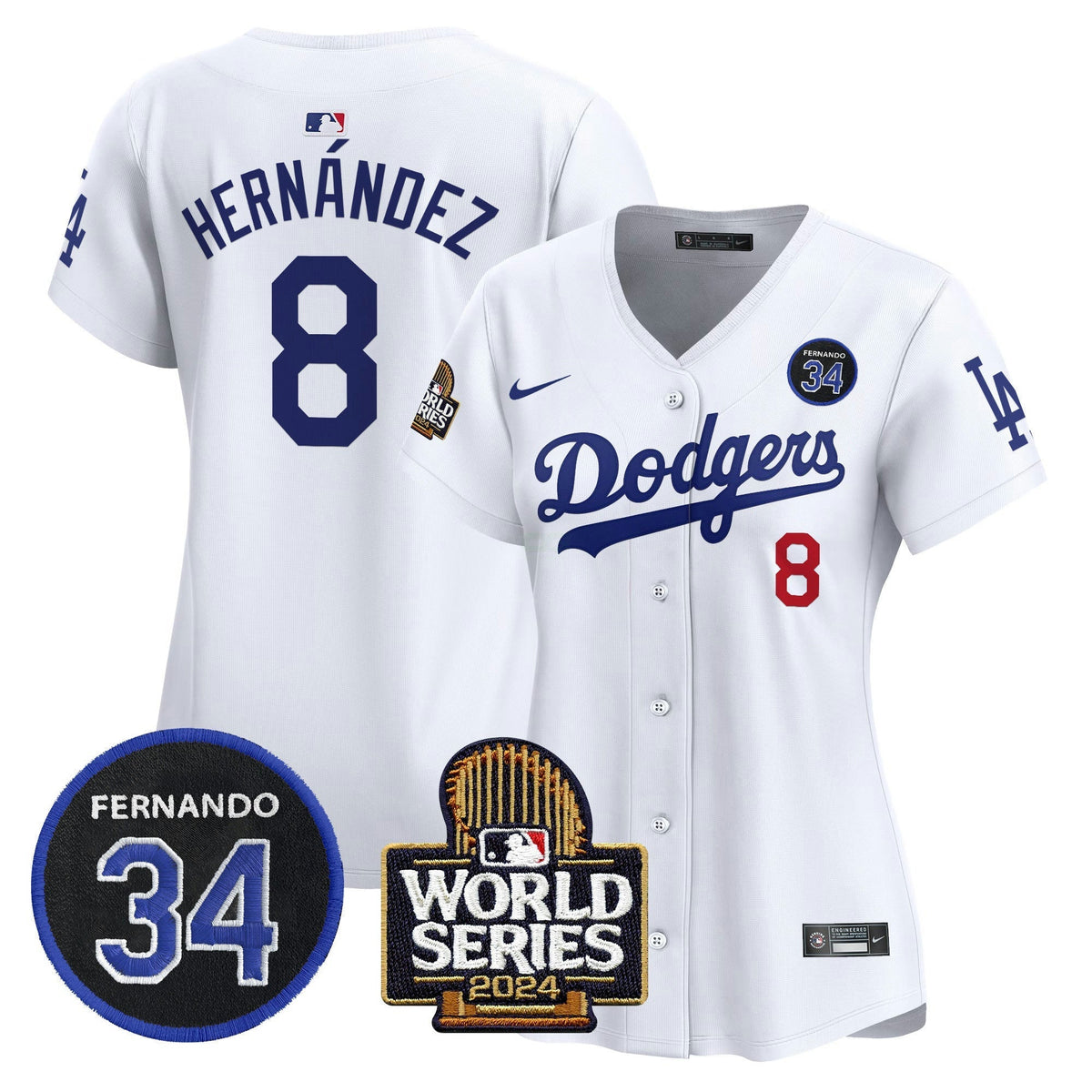 MLB Women’s Fernando Valenzuela & 2024 World Series Patch Vapor Premier Limited Jersey V2
