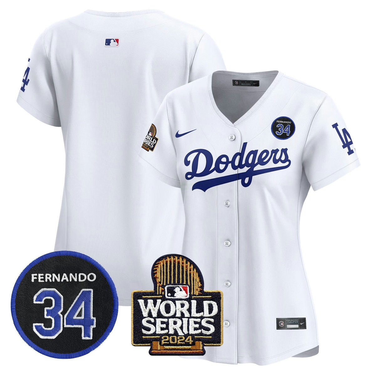 MLB Women’s Fernando Valenzuela & 2024 World Series Patch Vapor Premier Limited Jersey V2