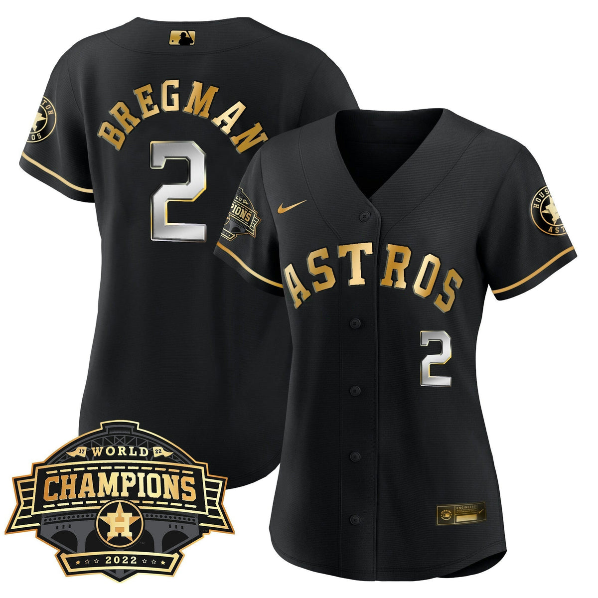 MLB Women’s Houston 2022 World Series Champions Patch Limited Jersey