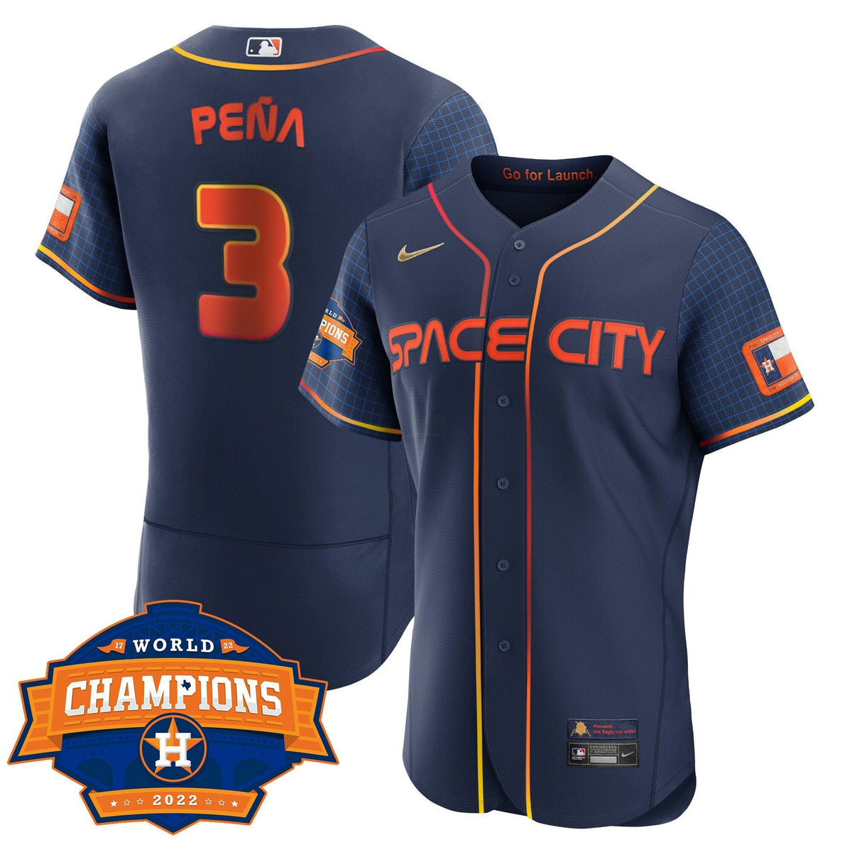 MLB Women’s Houston 2022 World Series Champions Patch Limited Jersey