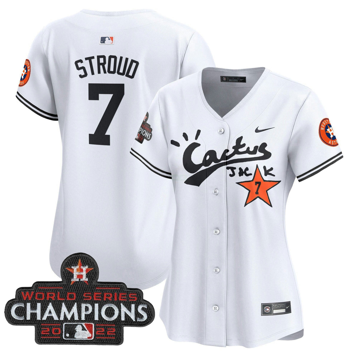 MLB Women’s Houston Cactus Jack Champions Patch Vapor Premier Limited Jersey