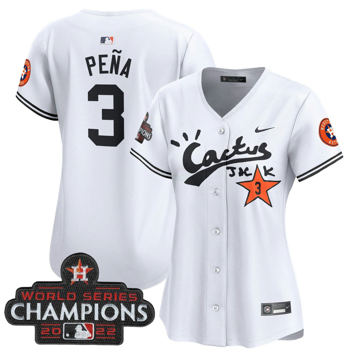 MLB Women’s Houston Cactus Jack Champions Patch Vapor Premier Limited Jersey