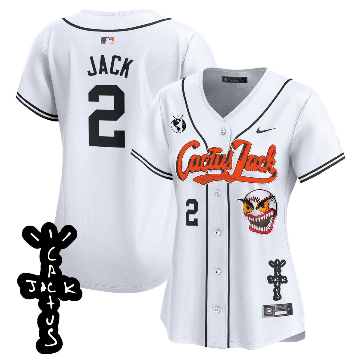 MLB Women’s Houston Cactus Jack Patch Vapor Premier Limited Jersey – Stitched
