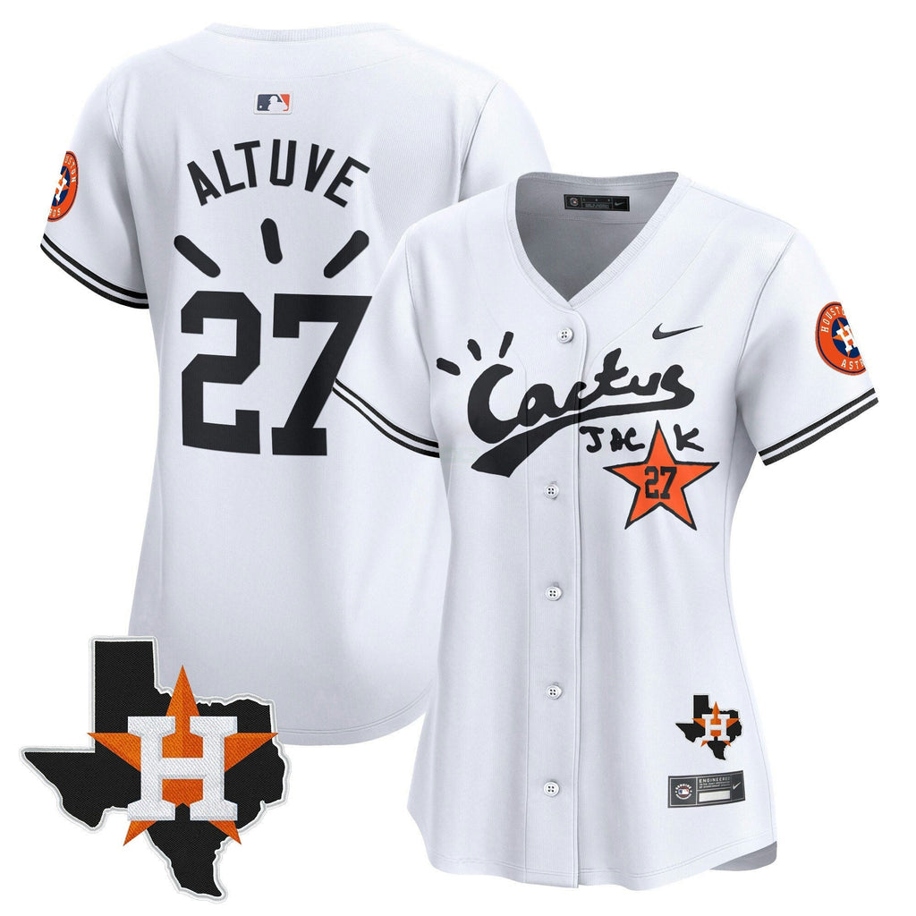 MLB Women’s Houston Cactus Jack Patch Vapor Premier Limited Jersey V10 – Stitched